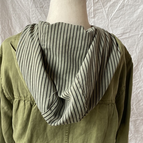 Sanctuary three-quarter length, hooded spring jacket with zip and snap closure. - Picture 6 of 8